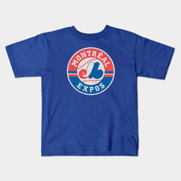 Montreal Expos Vintage Logo Kids T-Shirt by Alema Art